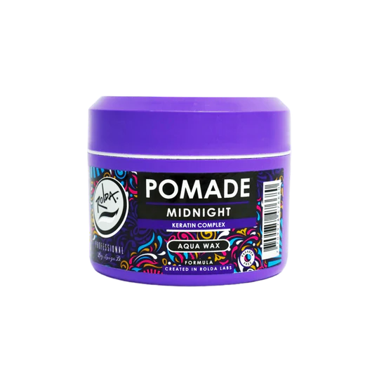 Rolda - Midnight Hair Pomade | Water Based Formula, Medium Hold, Medium Shine, Washes Out Easily, All Day Hold, Flake-free