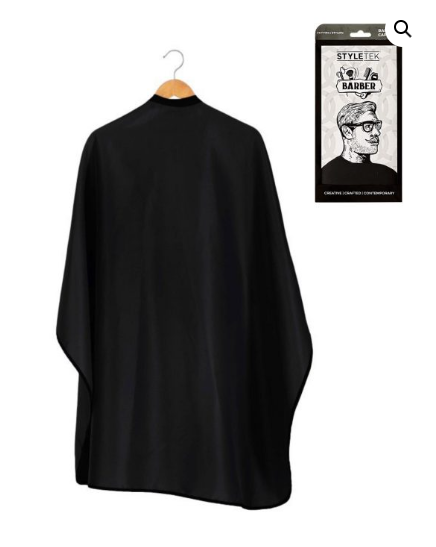 SOLID BLACK BARBER CAPE